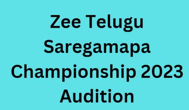 Zee Telugu Saregamapa Championship Audition